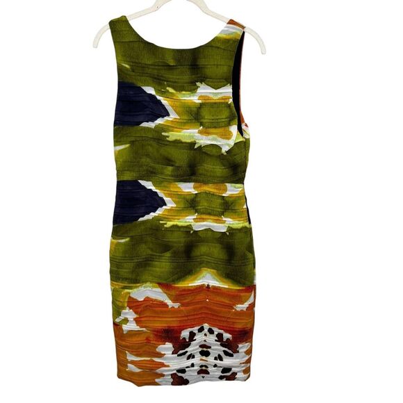 Alice + Olivia Dress Valerie 6 Multicolor Silk Sheath Sleeveless Fitted V Back - Picture 1 of 11
